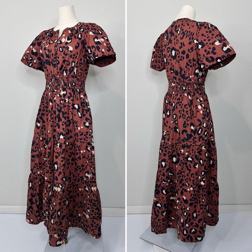 Anthropologie Somerset Maxi Dress Sz S Leopard Print Pockets - Picture 6 of 12